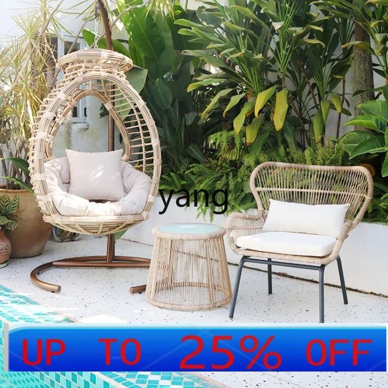 

LH outdoor balcony lazy hanging basket rattan chair rough rattan hanging chair courtyard home cradle