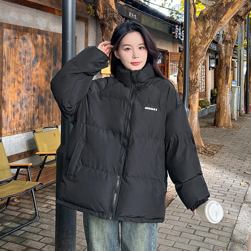 

Women's Autumn Winter Top Coat Cotton Coat Bread Coat Solid Color Thickened Fleece Lining Simple New Casual Soft Niche Skinny