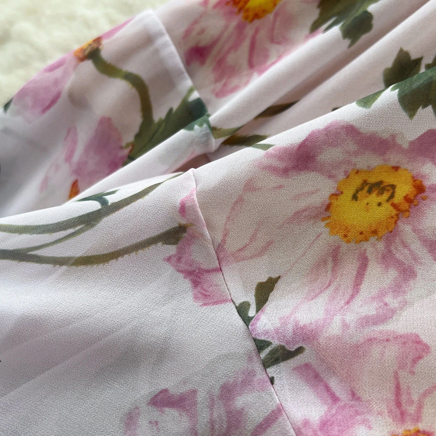 Chic stampa vintage con volant scollo a V senza maniche Elegante fata moda coreana Boho Sundress Beach abbigliamento donna