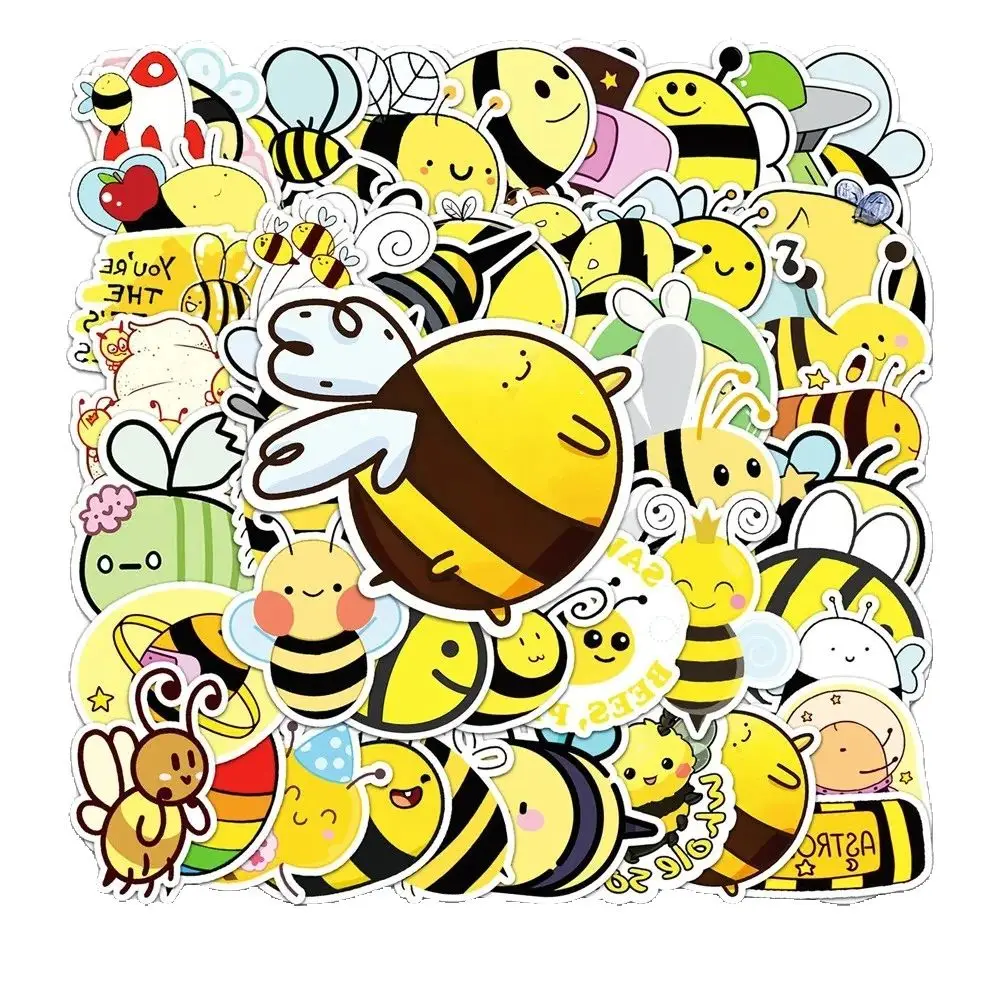 50PCS Animation Animal Bee Doodle Cartoon Sticker Mobile Phone DIY Cute Sticker