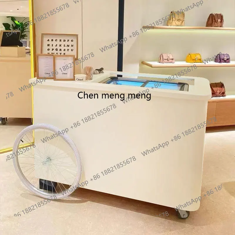 Ice cream stall trolley dedicated ice cream cart commercial float coffee movable ice cream truck