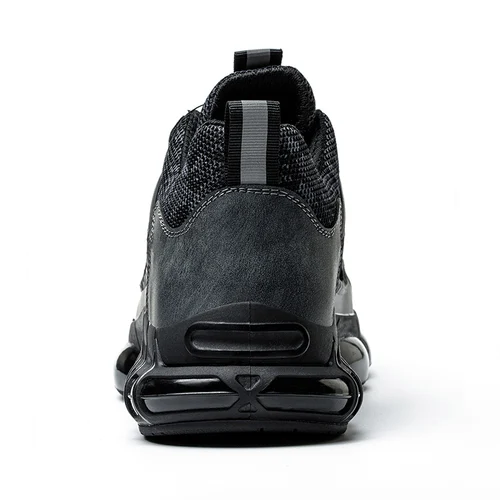 Imagen 2 del producto Zapatos de seguridad para hombre, zapatos de trabajo antipinchazos con punta de acero, suela reforzada antideslizante, zapatillas de deporte de moda con botón giratorio