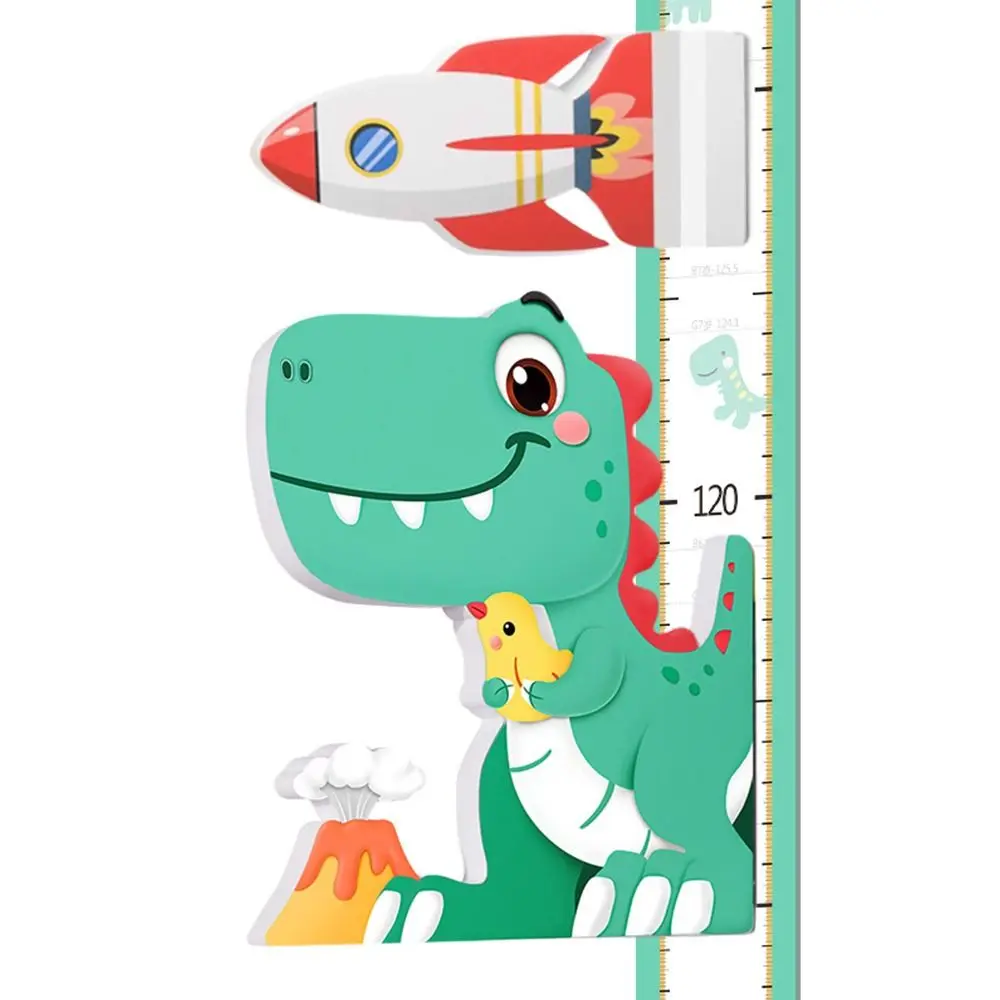 3D Cartoon Animal Children's Height Ruler Self Adhesive Removable Height Measurement Stickers Wall Art Multicolor