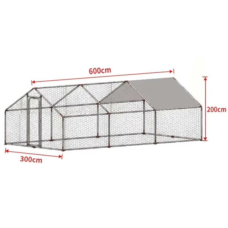 Dropshipping USA-In-Stock 3*6M Metal Walk in Chicken Run Coops Large Cheap Chicken Coop Houses Cages for Chicken