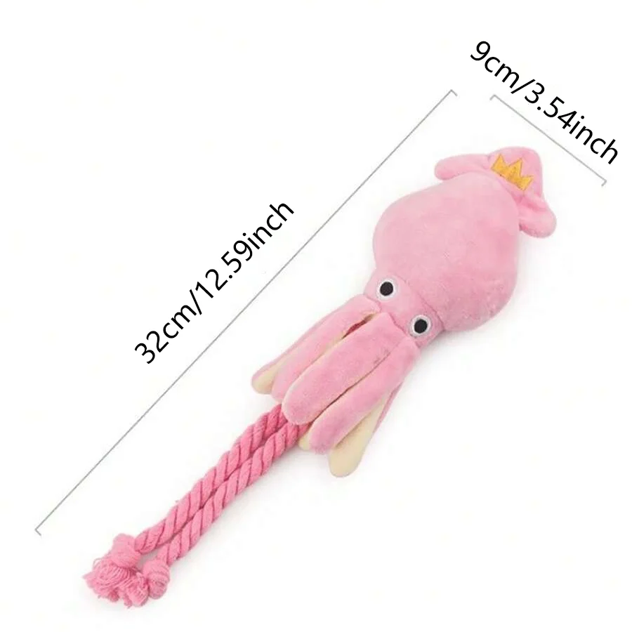 Juguete peluche pulpo chirriante perro mini: duradero salud dental - imagen 3