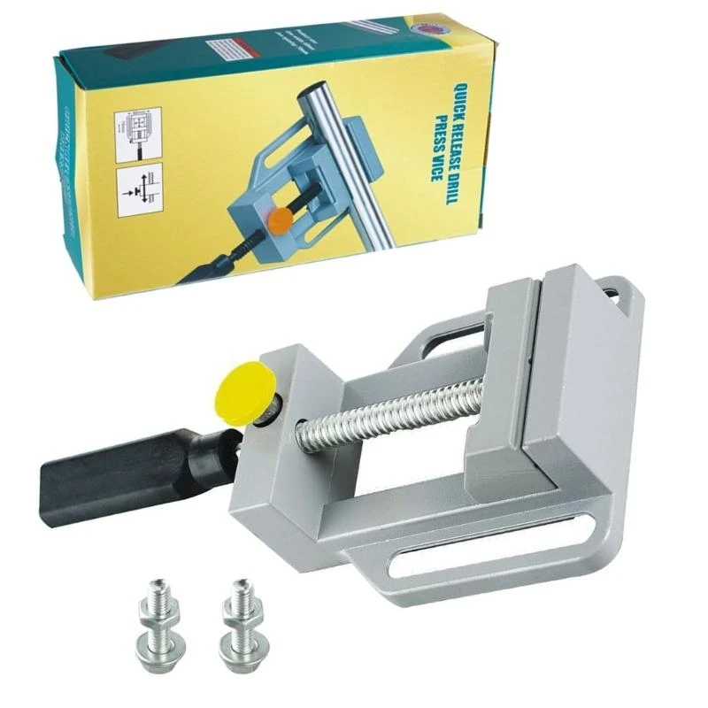 

652F Aluminum Drill Press Vise with Quick Release Designs Workbench Clamp for Woodworking and DIY Projects Clamping Tool