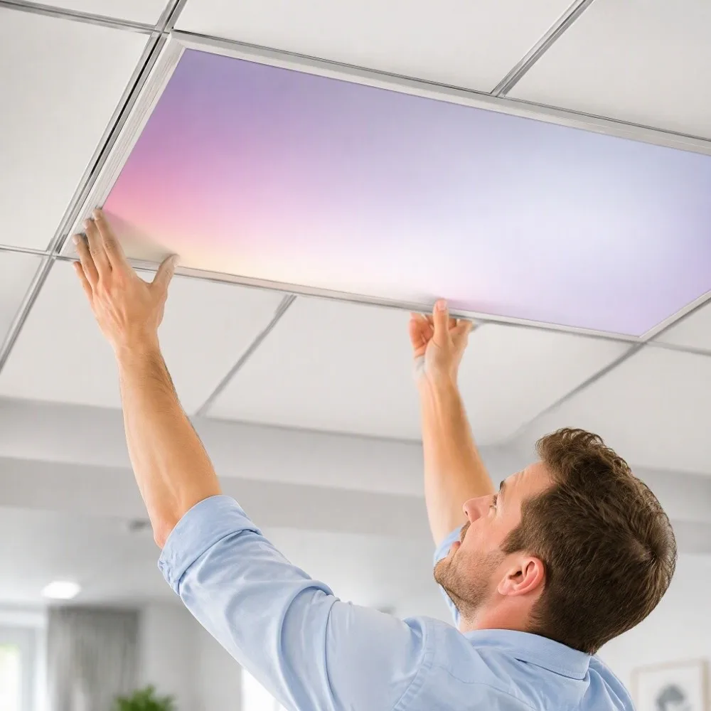 Polyester Fabric Magnetic Lamp Shade Light-Blocking Magnetic Design Ceiling Light Cover Neat Decorative Effect Eye-Protective