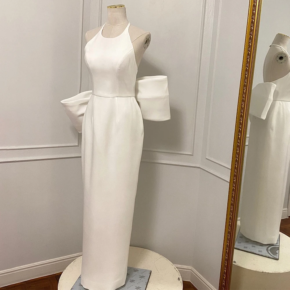 Robe de Mariée en Forme de Colonne avec Grand Nministériels d, Dos aux, Longueur au Sol, Simple, pour Femme