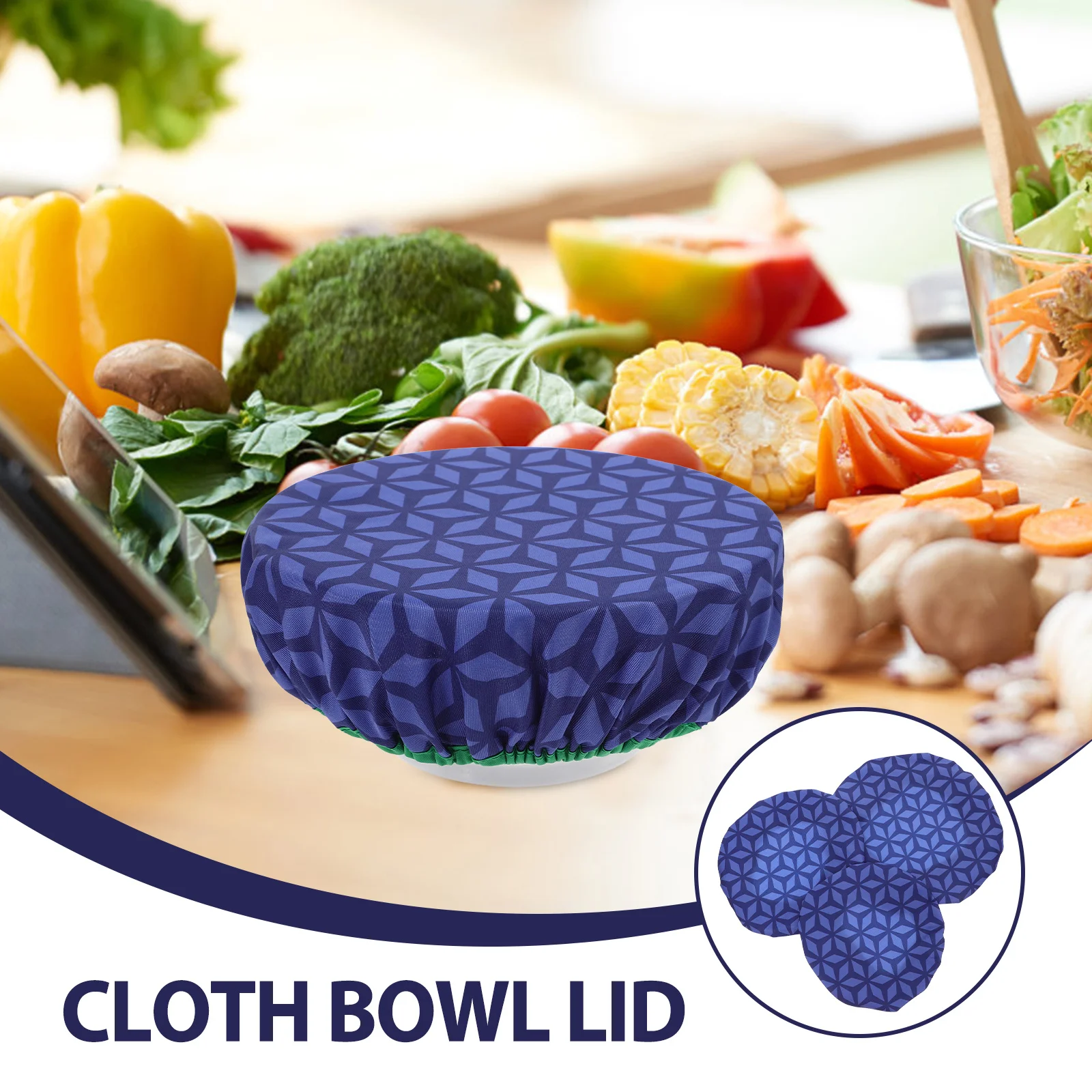 

3Pcs Stretch Waterproof Bowl Covers Elastic Reusable Food Storage Lid Washable Bowl Cover Set for Food Storage