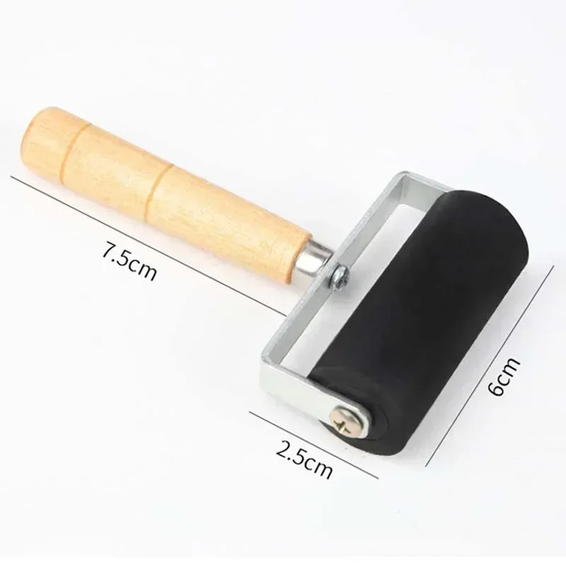 1pc 6cm Professional Rubber Roller Hand Tool Oil Painting Printmaking Roller Art Stamping Tool Paint Roller Construction Tools