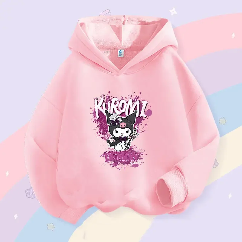 Sanrio Kawaii Hello Kitty Meisjes Sweatshirts met capuchon My Melody Kuromi Anime Cartoon Prachtige huidvriendelijke jassen met lange mouwen