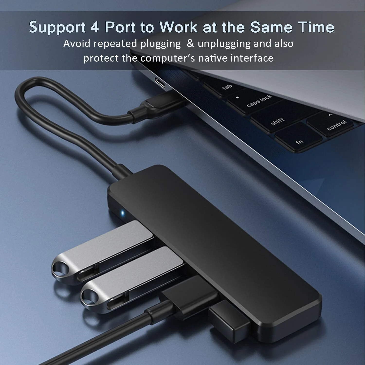 

Разветвитель Type-C USB-концентратор от 1 до 4 с устройством чтения карт 4-портовая высокоскоростная док-станция USB 3.0 для передачи данных