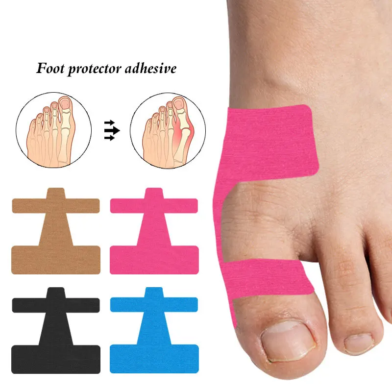 Image of 10 Stück Bunion-Korrektur- und Schmerzlinderungs-Kinesiologie-Tape für Hallux Valgus & Turf Toe, Großzehen-Abstandshalter/Separator/Ausrichter-Tape