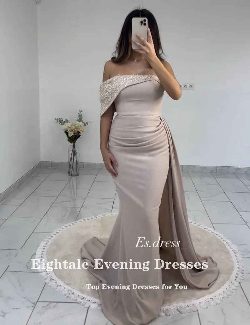 Eightale Evening Dress off the Shoulder Sequined Customized Champagne Mermaid Prom Wedding Dress Party Gown Robes De Soirée