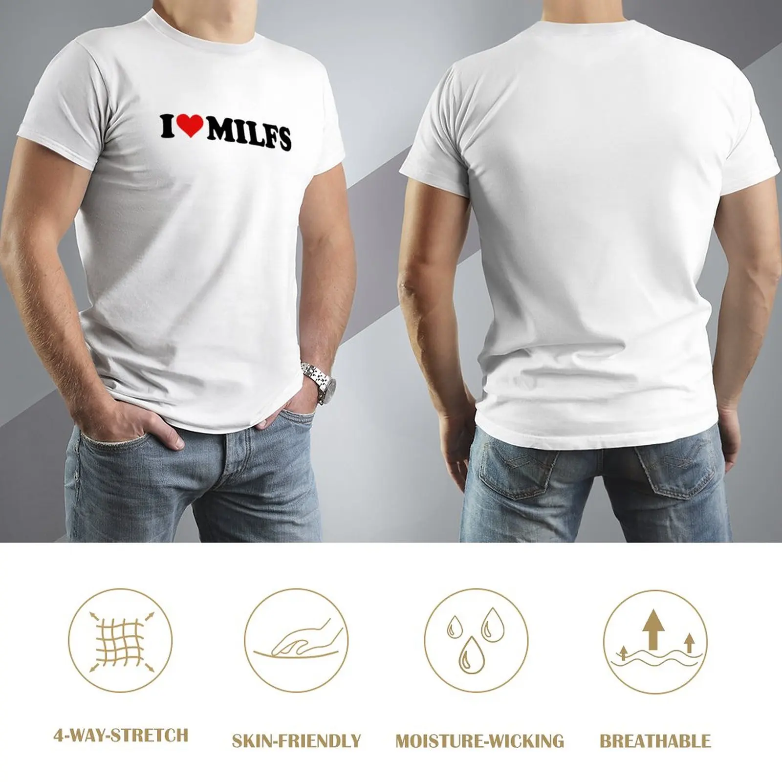 Uwielbiam koszulkę Milfs t-shirt t-shirt man T-Shirt bez nadruku oversize t shirty męskie wysokie t-shirty