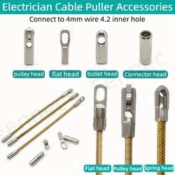 Tête de connecteur d'extracteur de fil d'électricien, guide de fil automatique, moule de sertissage spécial, enfileur élastique de câble, accessoires de réparation