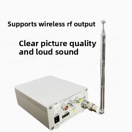 TV-TX200 Analog TV Signal Transmitter with Rod Antenna, Home RF Wireless Transmitter for Black White Analog Television