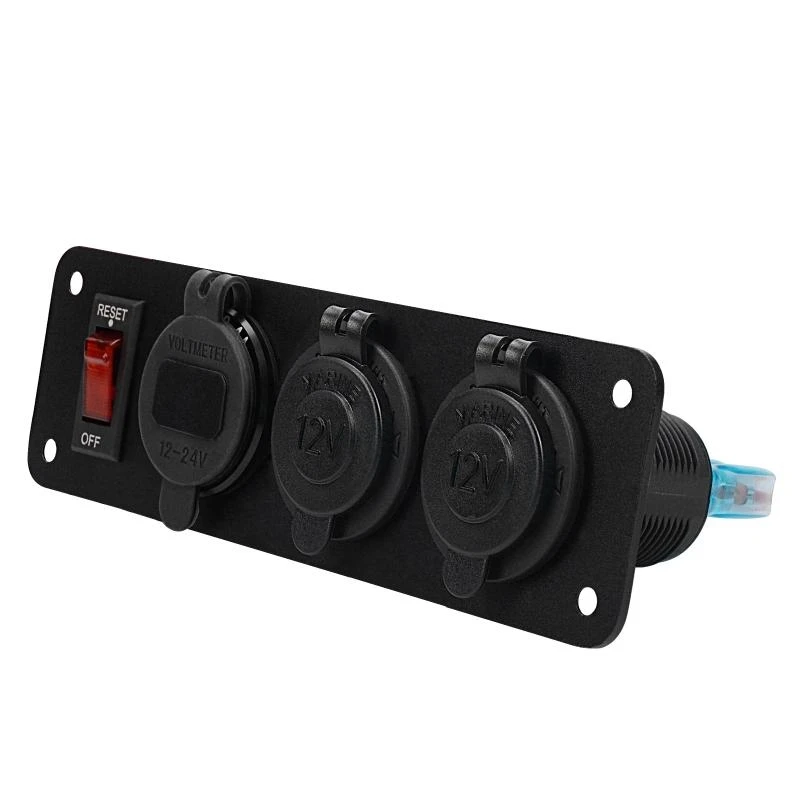 12v Outlet Socket 12Volt USB Outlet Panel Prewired Cigarette Socket Quick for Mobile Phone GPS