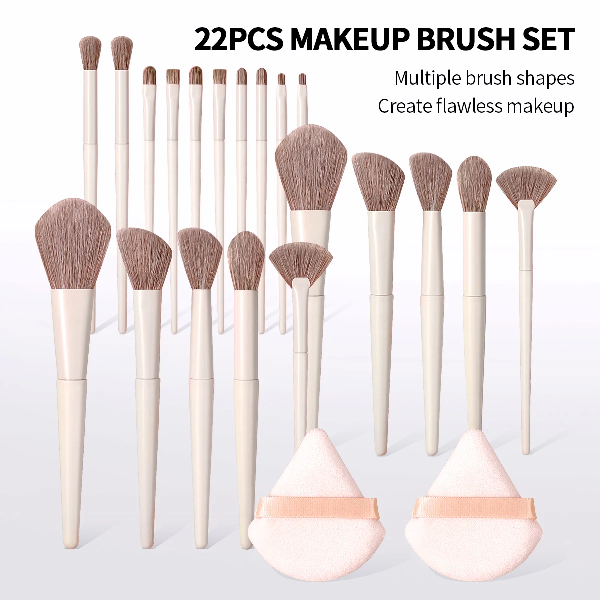 22Pcs Makeup Brush Set for Blush Eyeshadow Contour,All-in-one Professional Full Face Makeup Tool Kit for Makeup Artists