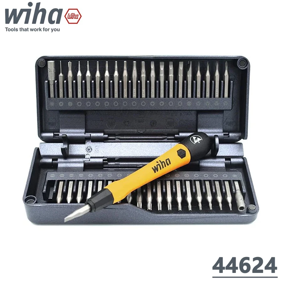 

Wiha 44624 40 in 1 ESD Micro Precision Magnetic Screwdriver Set Magnetic Screw Driver with 42pcs Screwdriver Bit Set Z6901C4