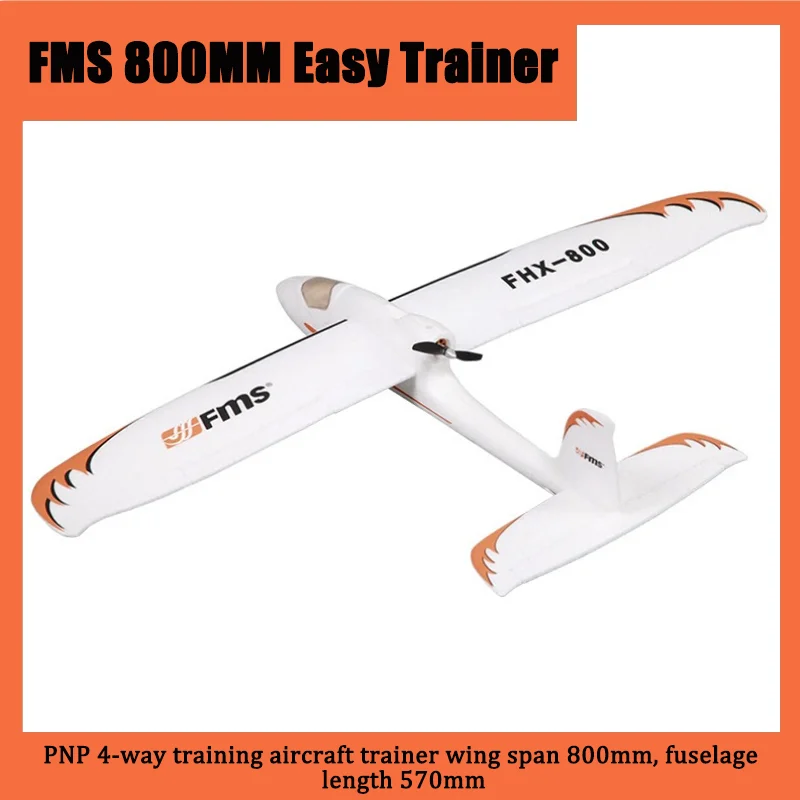 Avion FMS RC 800mm Easy Trainer PNP pour Mayor, intérieur, télécommande, modèle d'avion électrique, foetus der, passe-temps, mousse EPO, parc, mouche