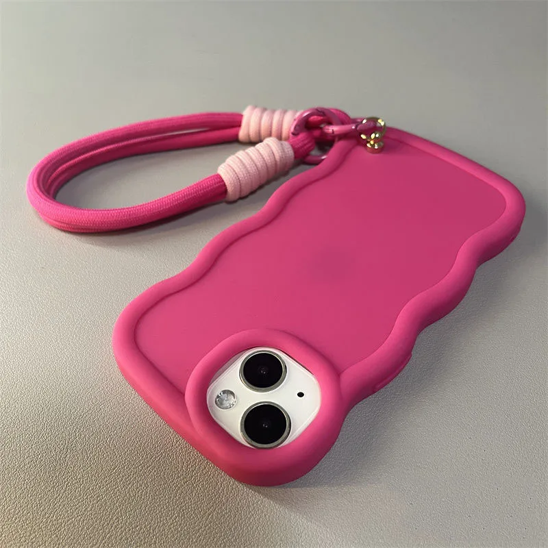 G84 G54 G34 G23 G14 Edge40neo Fashion Hand Strap Soft Curly Wave Case For Motorola G30 G20 G10 G60 G52 G34 G04 Shockproof Cover