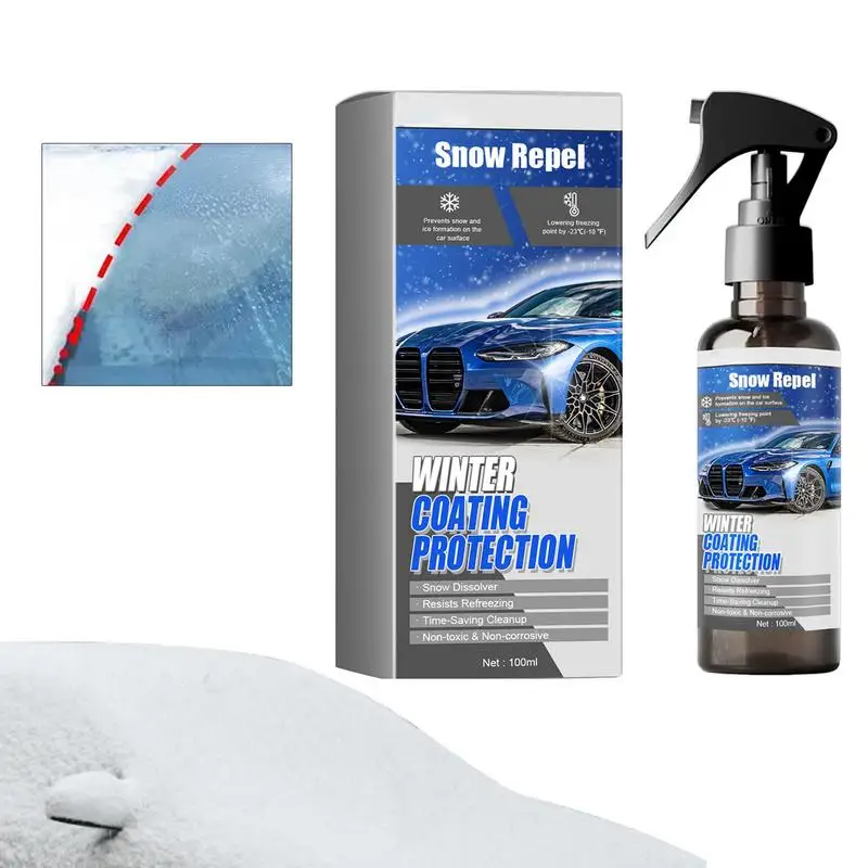 

Windshield Ice Melt Spray 100ml De Icer For Car Windshield Glass Cleaner Spray Streak Free Snow Removal For Car Windshields