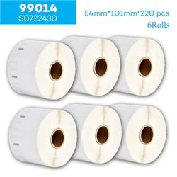 6Rolls Compatible Dymo Label 99014 Roll Paper 54*101mm labels for DYMO LabelWriter LW-450 450 Turbo Ribbon Printer Machine