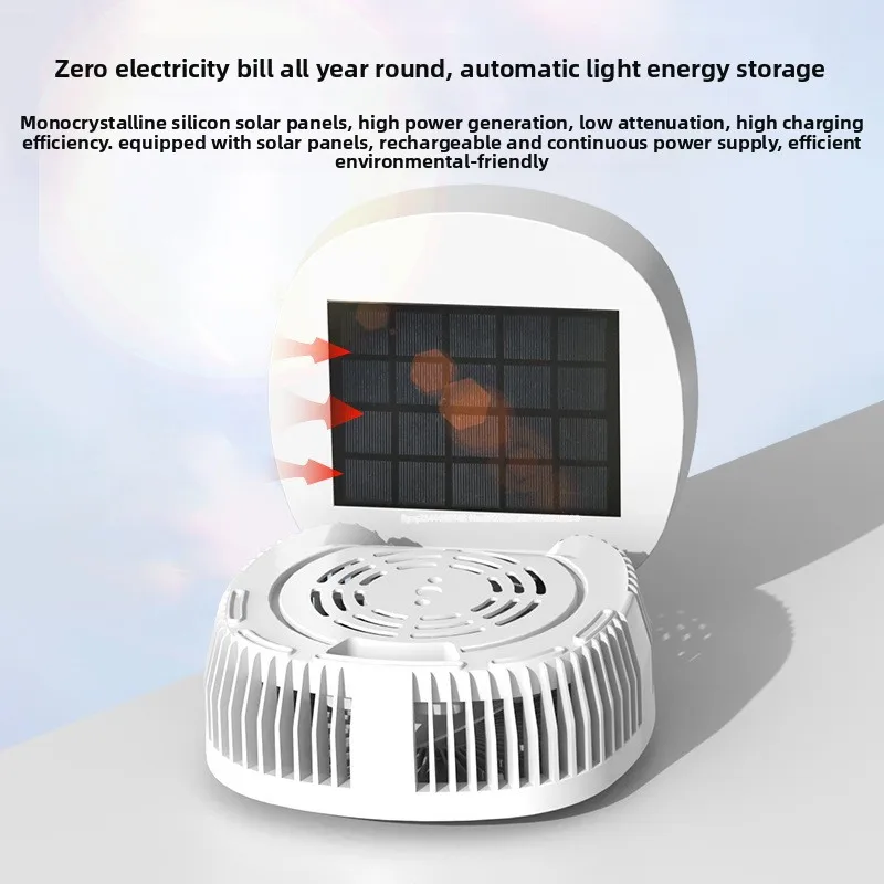 Solar outdoor mini fan Portable folding desktop rechargeable fan Camping lighting fan