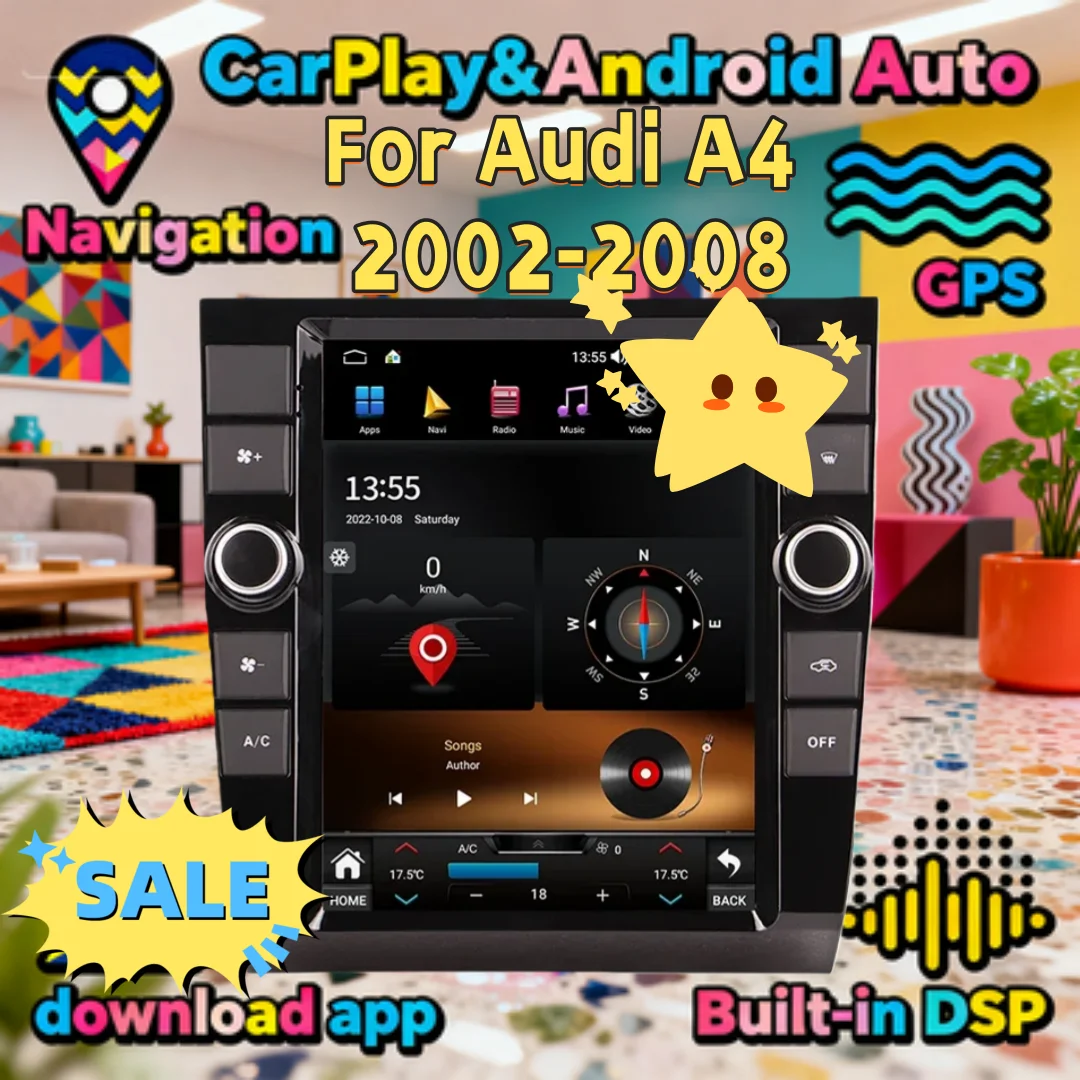 

9,7-дюймовый автомобильный радиоприемник для Audi A4 2002-2008 Android мультимедийный видеоплеер беспроводной Carplay авторадио стерео GPS Navi головное устройство