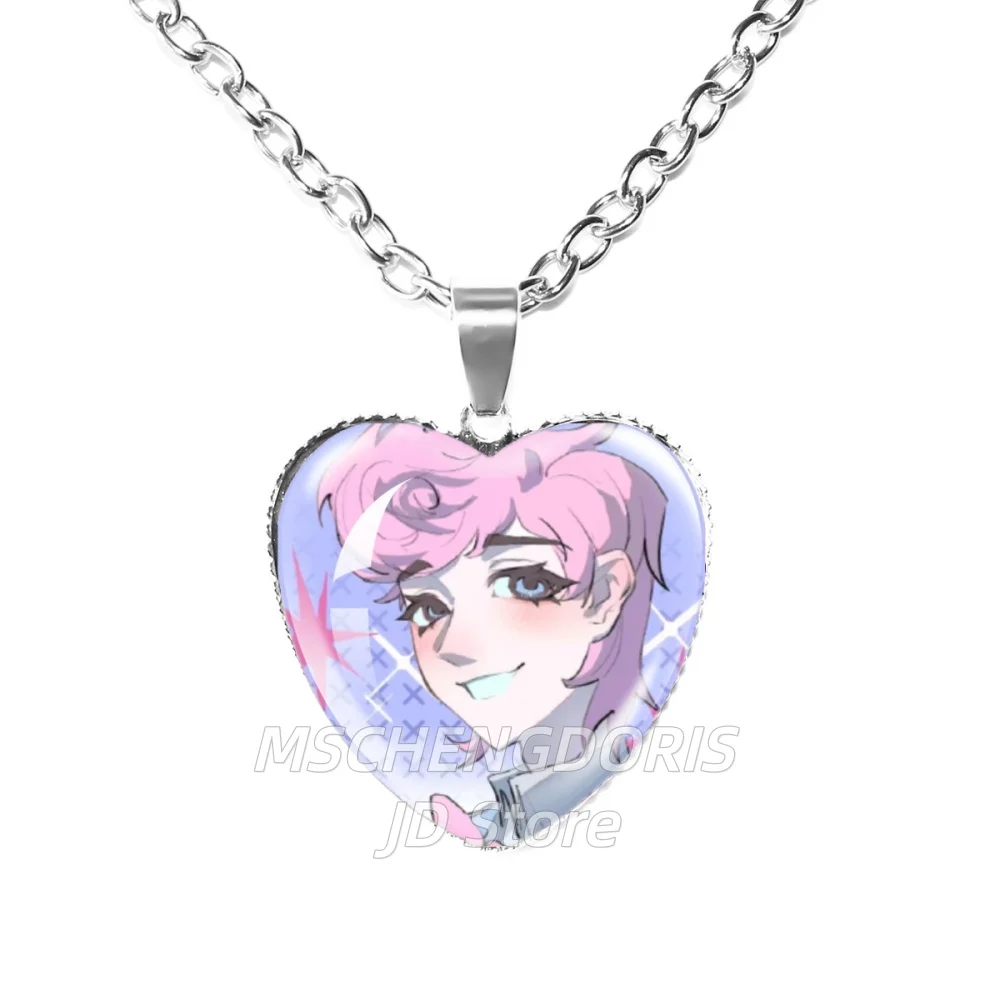 Collier Anime Blood Money Game Harvey Kawaii, Pendentif en Verre Cabochon en Forme de Cœur, Meme Drôle, Bijou Breloque, Cadeau