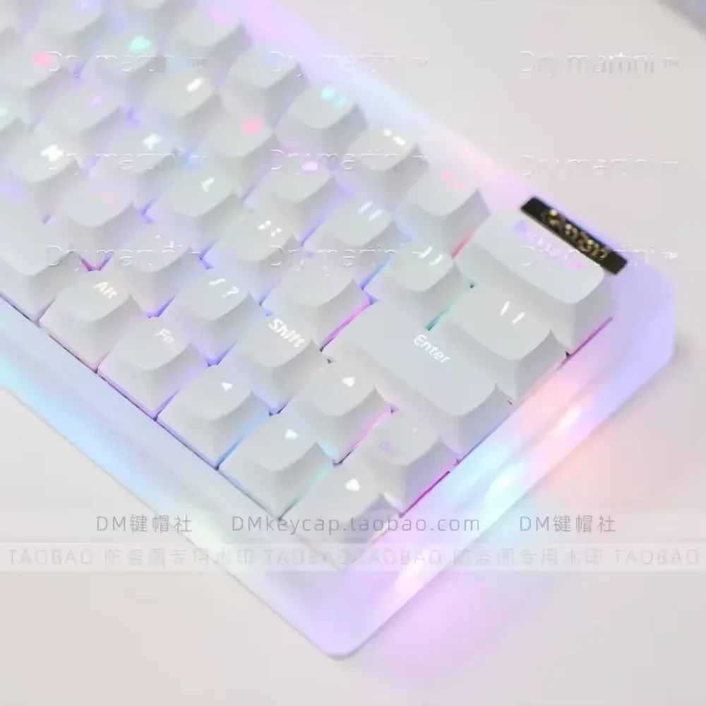 DM Small Pudding Character Translucent Keycaps PBT OEM Keycaps for GMK87 GMK81 GMK67 K617 M87 Mx Profile Mechanical Keyboard Kit
