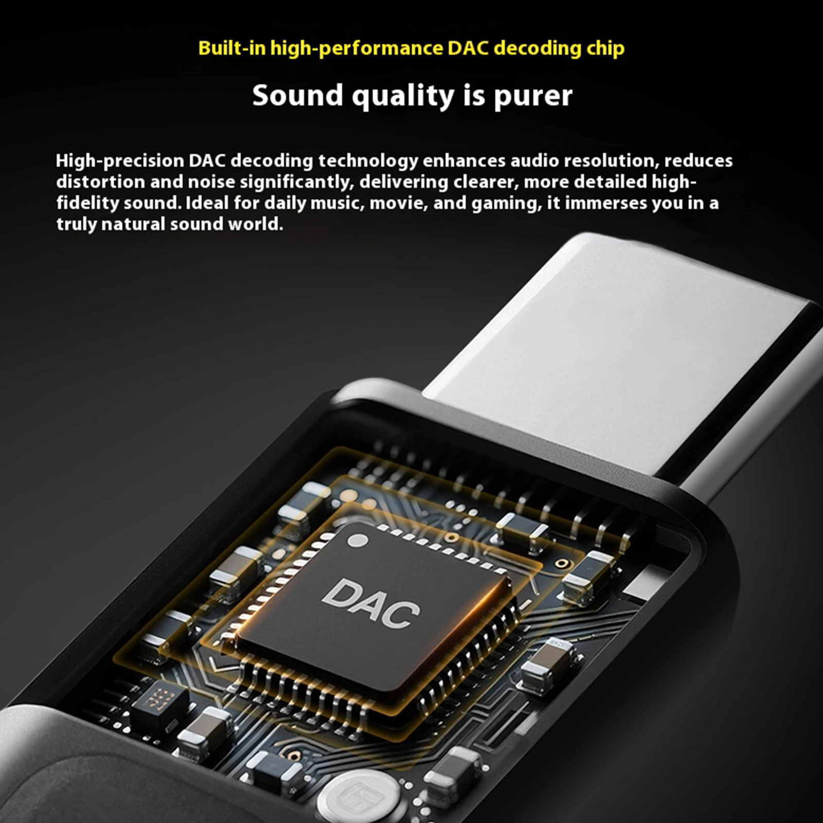 Portable Digital Decoder Professional 4-Stage EQ Tuning Headset Audio Adapter Earphone Adapter Cable for Laptop Amp Adapter