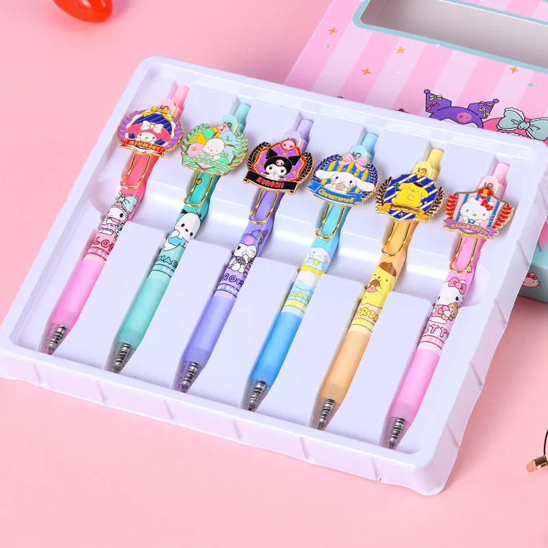 

Sanrio Push Action St Nib 0.5 Gel Ink Pen Set Cute Anime Cartoon Hello Kitty Cinnamoroll Kuromi Melody Student Stationery Gifts