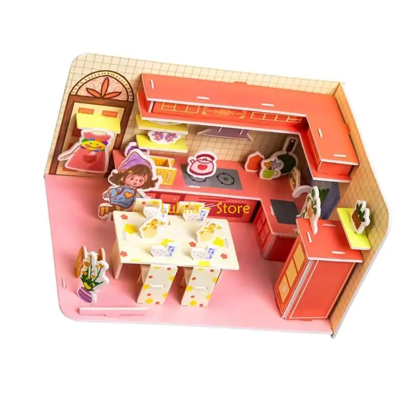 Y4QA 3D House Puzzle Model Toy For Kids Creative Learning And Home Decor