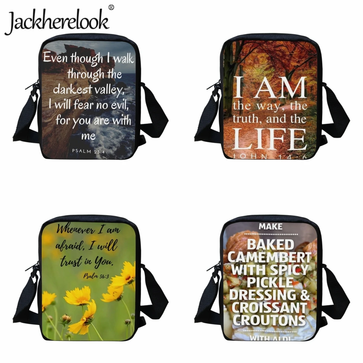 

Jackherelook Christian Bible Verse Shoulder Bags for Children Crossbody Bags Fashion Design Teenagers Practical School Bags