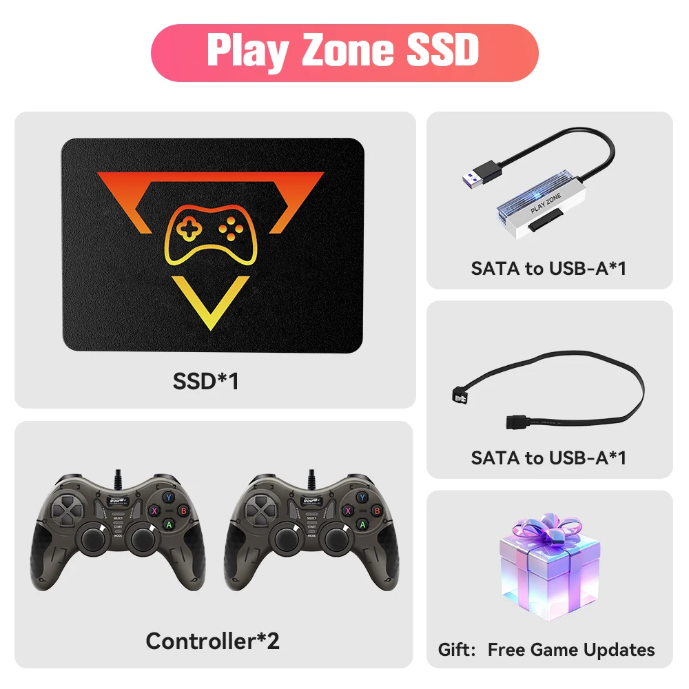 PlayZone 1TB Portable External Game SSD Handheld Game Console For Xbox/PS4/PS3/PS2/Switch Built-in 16000 Games For Win PC/Laptop image 3