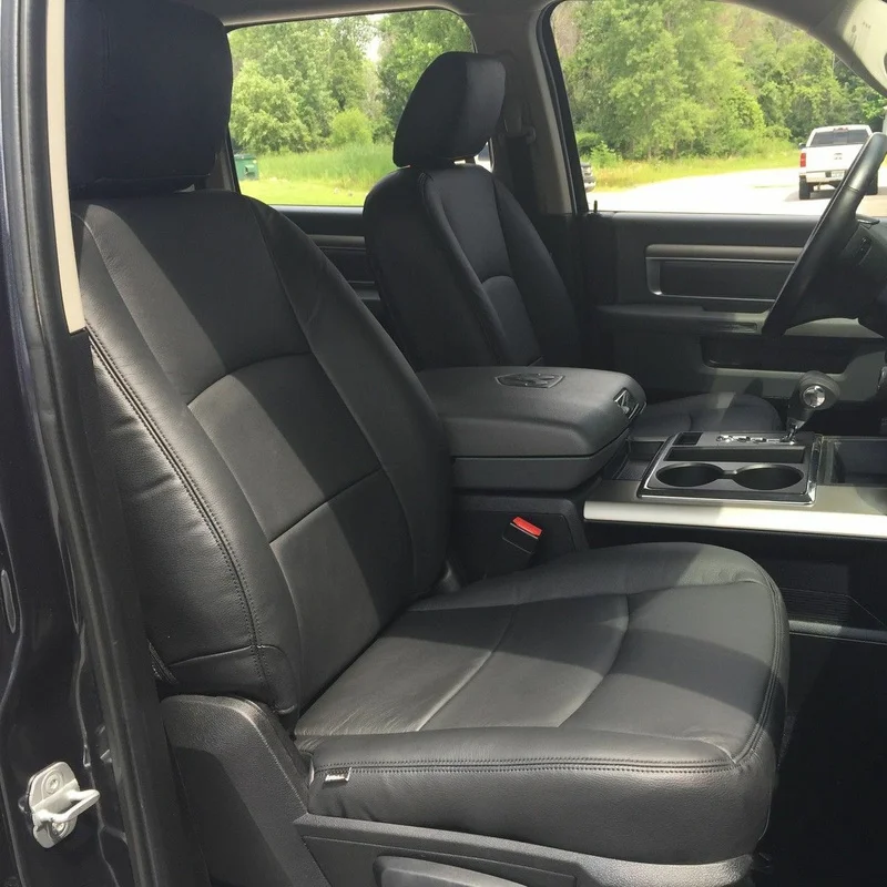 High Quality Black Full Set Waterproof Custom Leather Seat Covers Fit Ram 1500 2500 350 Crew Cab Pickup Truck