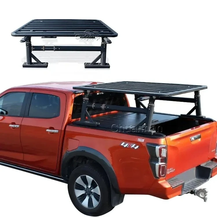 

Pickup Adjustable Roll Bar Aluminium Platform Ladder Basket Roof Rack for wingle 5 great wall