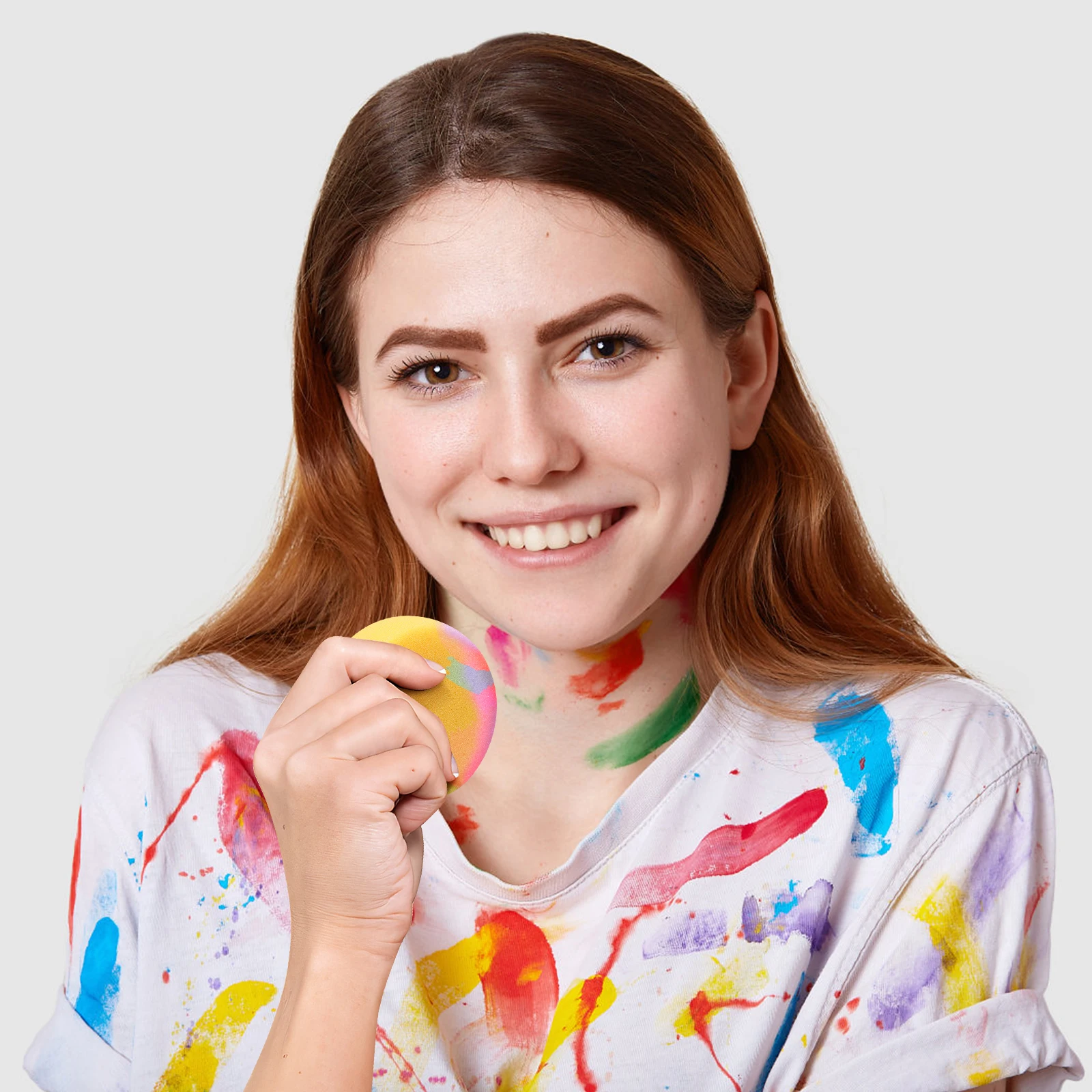 12 قطعة الإسفنج الأصفر المستديرة سميكة اللوحة الاصطناعية الإسفنج للحرف اليدوية الفخار الفن المائية الإسفنج الاستنسل الإسفنج للرسم