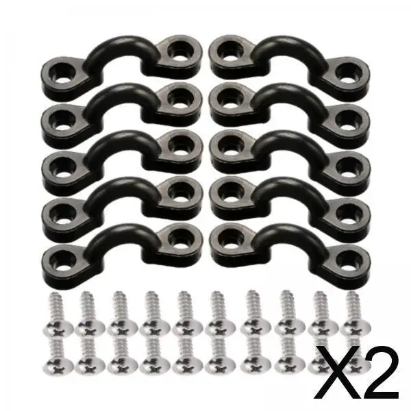 

2x Kayak Pad Eye Set Tie Down Pad Eye Nylon Bungee Deck Loops with 20 for Deck