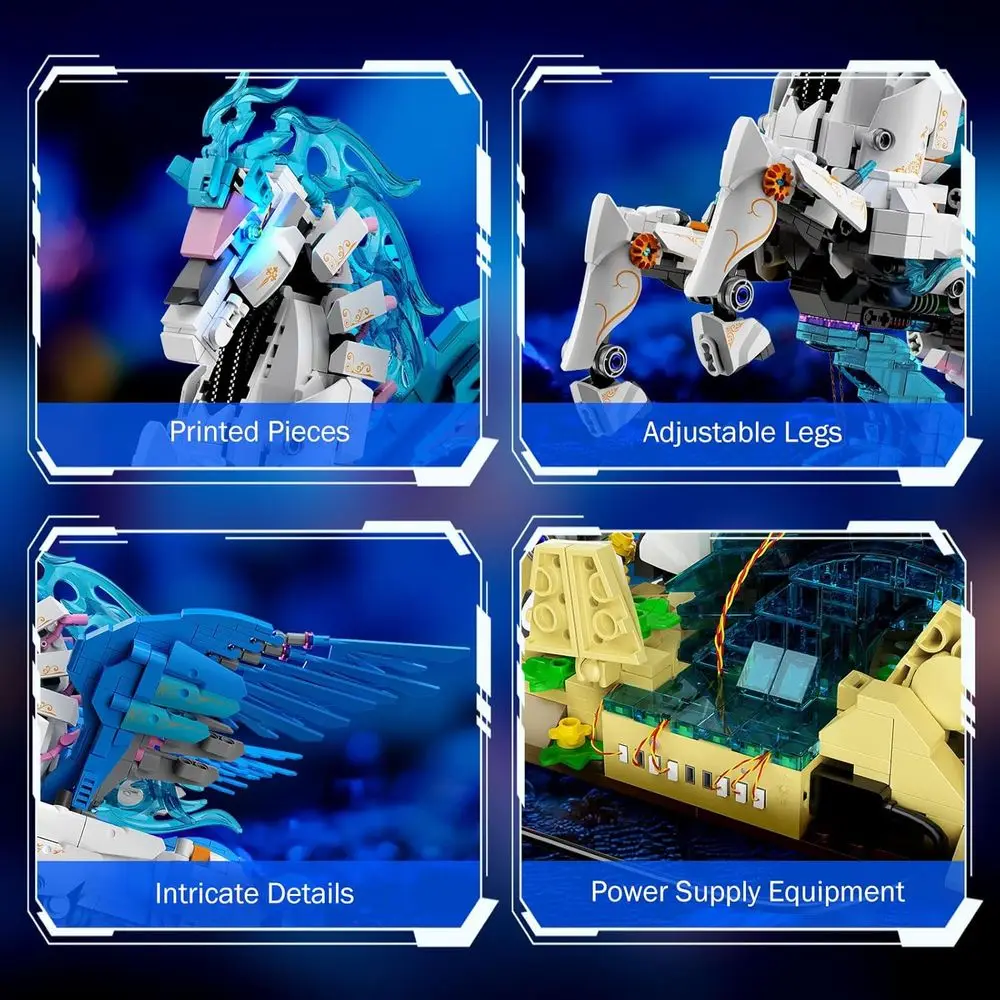 Fantasy Pegasus Bausteine, 1615-teiliger dekorativer Pferdemodellbausatz, kreatives Geschenk für Erwachsene und Jugendliche ab 14 Jahren