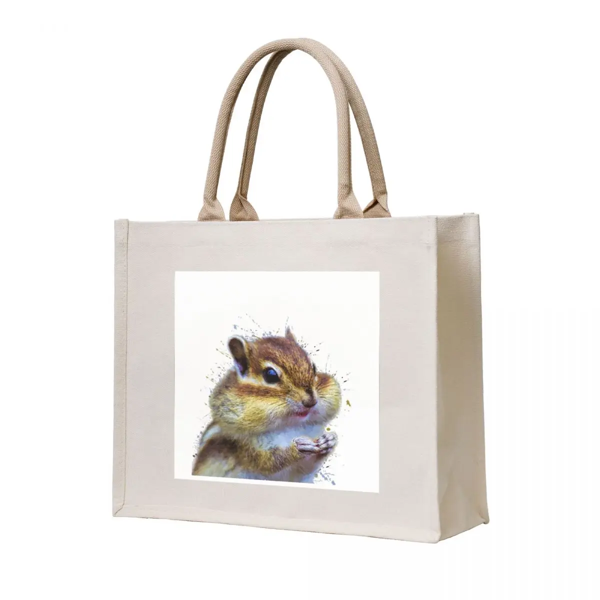 

Chipmunk watercolor animals nursery decor Tote Bag cute tote bag shopping trolley bag custom fabric Eco
