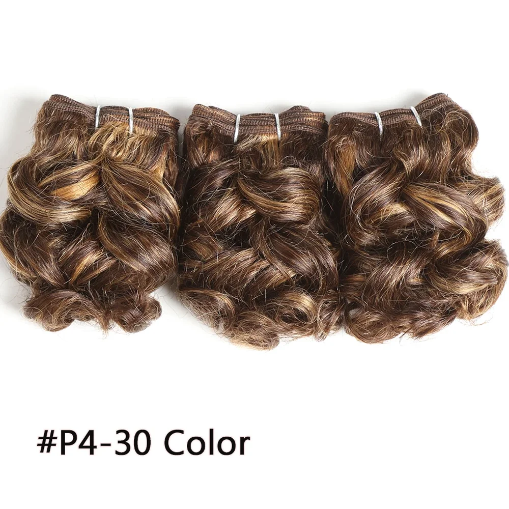 3PCS /Lot Curly Wavy Human Hair Bundles Brazilian Human Hair Weave Bundles Curly Hair Extensions