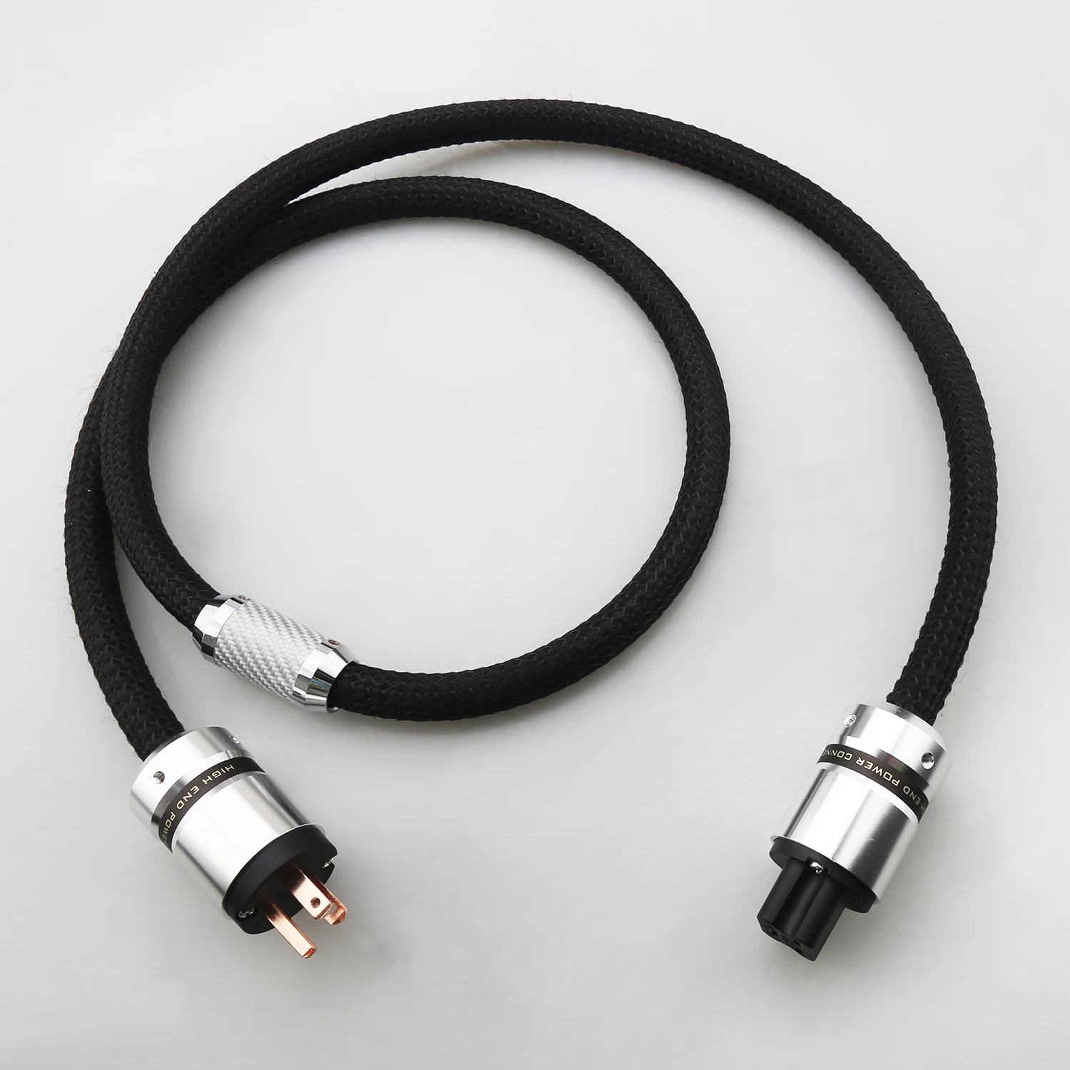 HIFI 7N OFC Audiophile Power Cable with 20A C19 IEC Female Plug HiFi US EU Power Cord for Amplifier, CD Player, Speaker