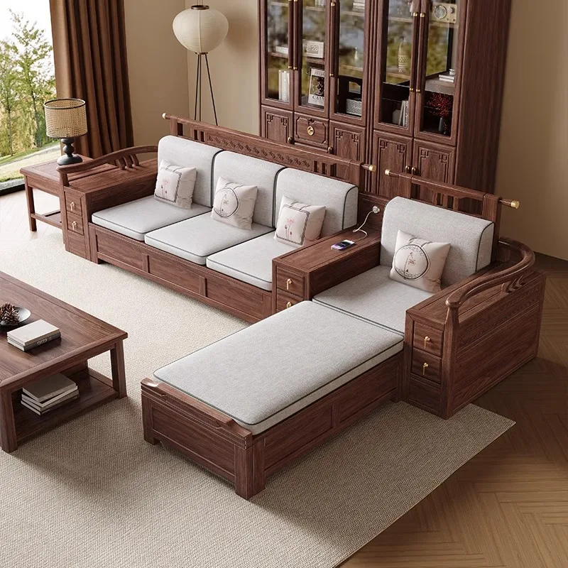 

Customizable new Chinese sofa combination home living room modern simple led luxury storage small apartment furniture