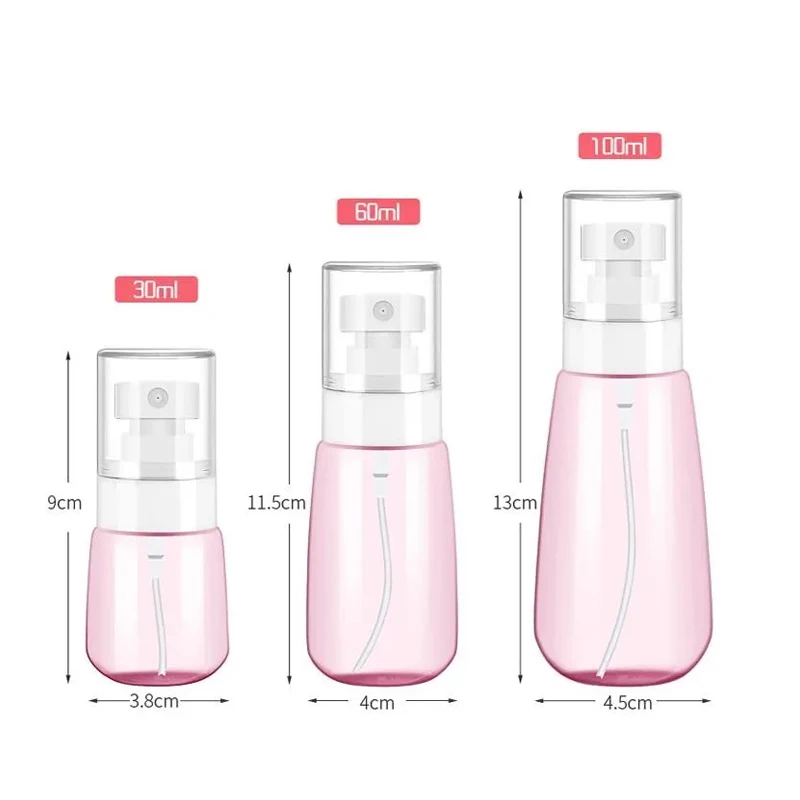 1Pcs 30-100ml Plastic Spray Bottle Travel Size Fine Mist Spray Bottles Empty Cosmetic Refillable Containers For Perfume Skincare