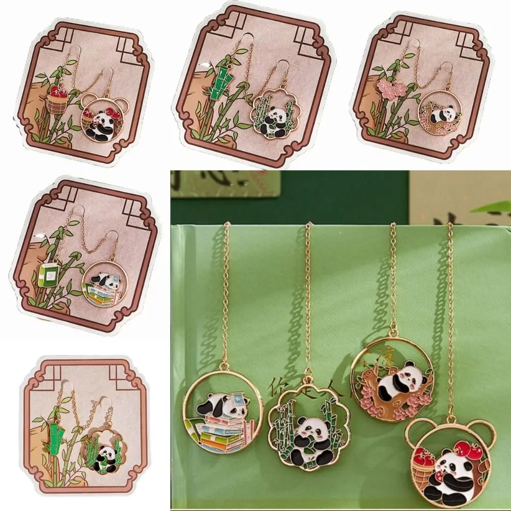 Creative zinc alloy cartoon panda Bookmark panda cartoon Metal panda Bookmark Reading Tool mental Book Page Marker Birthday Gift
