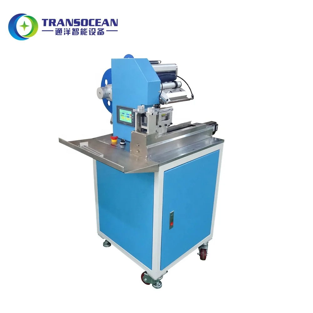 semi automatic cable wire labeling machine for wire folding paste label