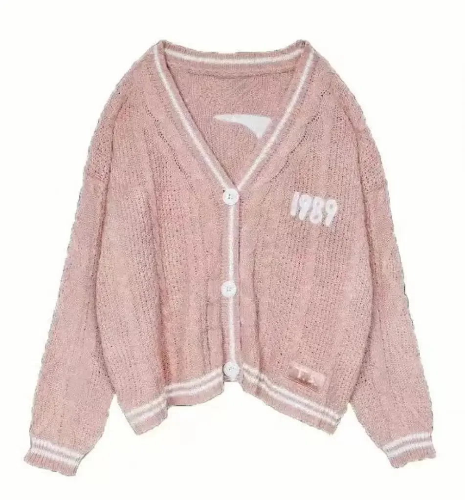 Taly Swif T 1989\'S Cardigan Pink Blue Seagull Jacket Sweater Y2k Top 001